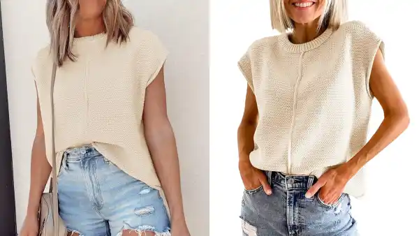 Saodimallsu Womens Cap Sleeve Sweater