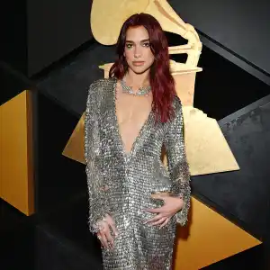Dua Lipa Looks Sexy in Silver at the 2024 Grammys 637