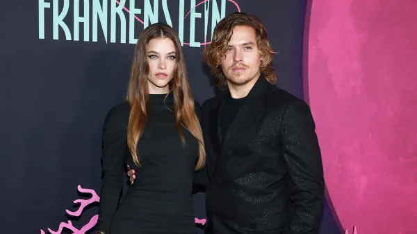 Dylan Sprouse and Barbara Palvin Coordinate in Black on Date Night at Lisa Frankenstein Screening