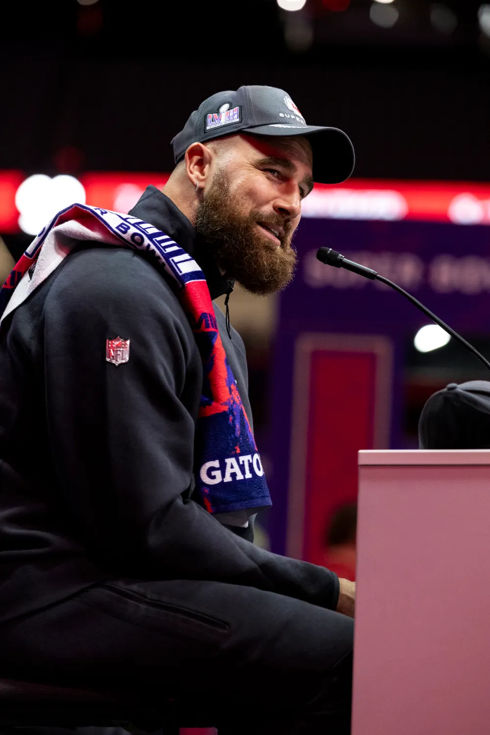 Every Time Travis Kelce Spoke About Taylor Swift at Super Bowl Press Events