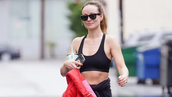 Olivia Wilde red puffer