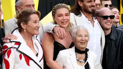 Florence Pugh and Granny Pat at the Thunderbolts premiere in London.