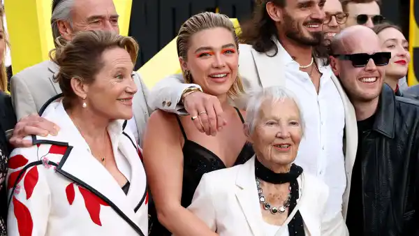 Florence Pugh and Granny Pat at the Thunderbolts premiere in London.