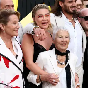 Florence Pugh and Granny Pat at the Thunderbolts premiere in London.