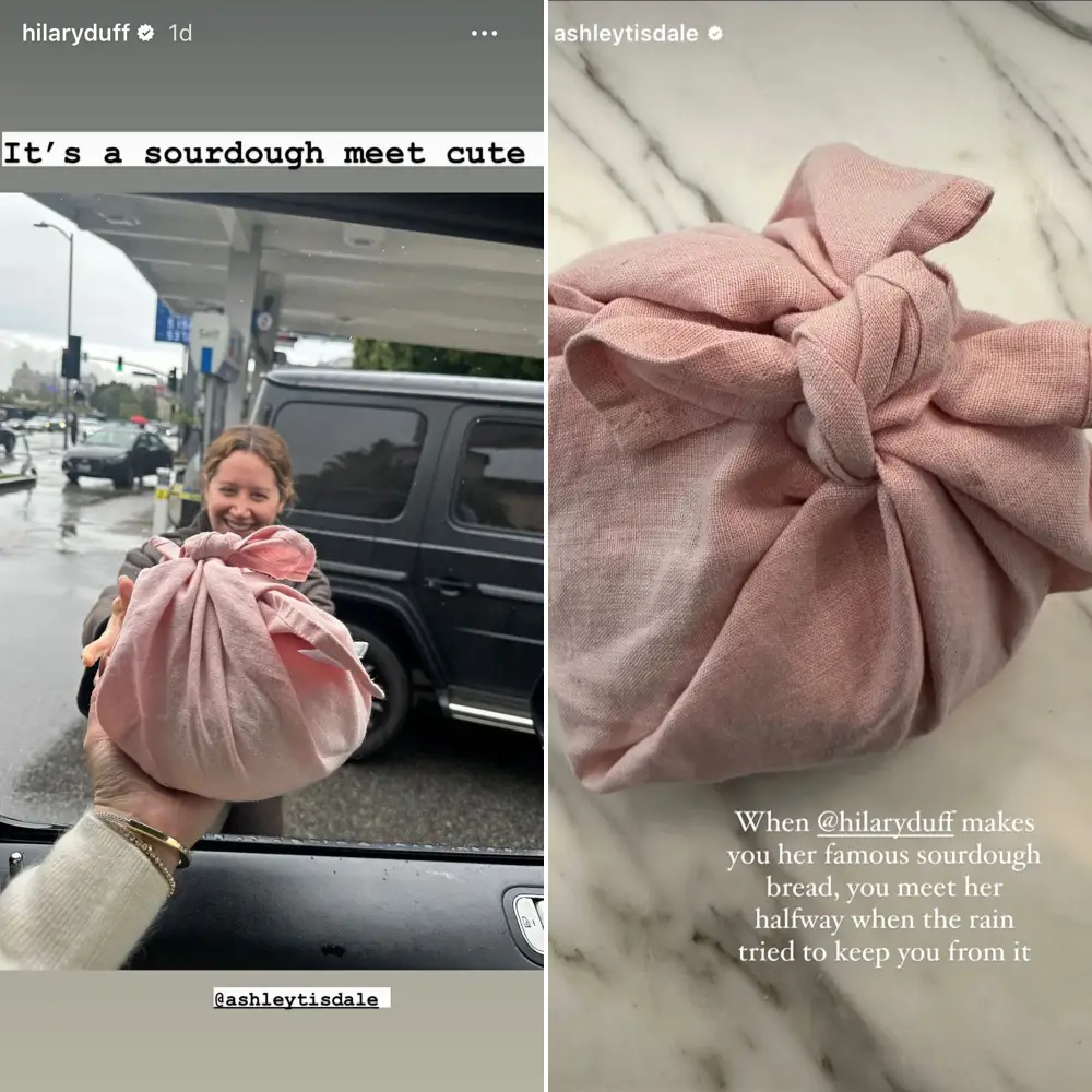 Hilary Duff and Ashley Tisdale Coordinated a &lsquo;Sourdough Meet-Cute&rsquo; in the Rain and We Want to Try This Bread ASAP