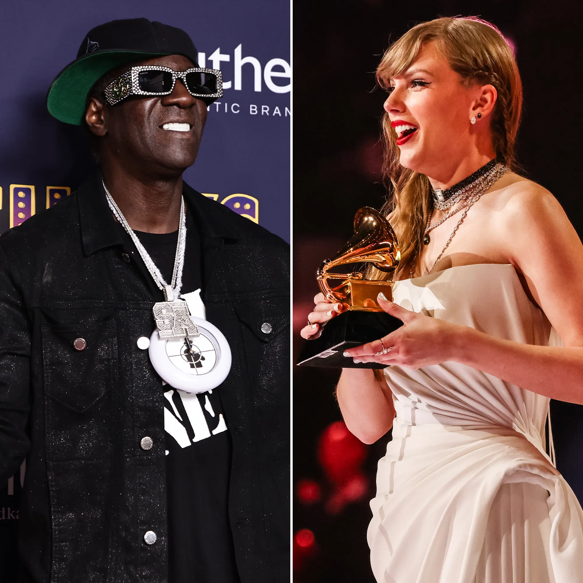 'King Swiftie' Flavor Flav Is 'Very Proud' of Taylor Swift After 2024 Grammy Wins