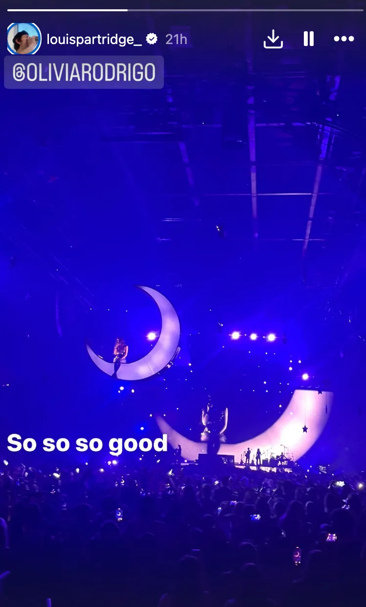 Louis Partridge Supports Girlfriend Olivia Rodrigo at 'Guts' Tour Opening Night: 'She Looks Beautiful'