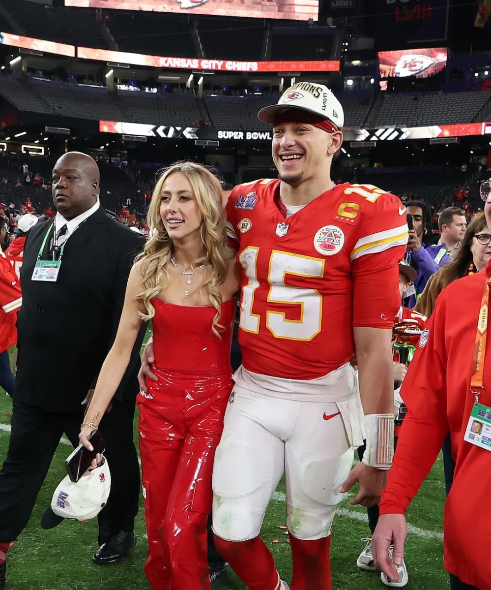 Patrick Mahomes and Brittany Mahomes Attend Chiefs 2024 Super Bowl Parade in Kansas City