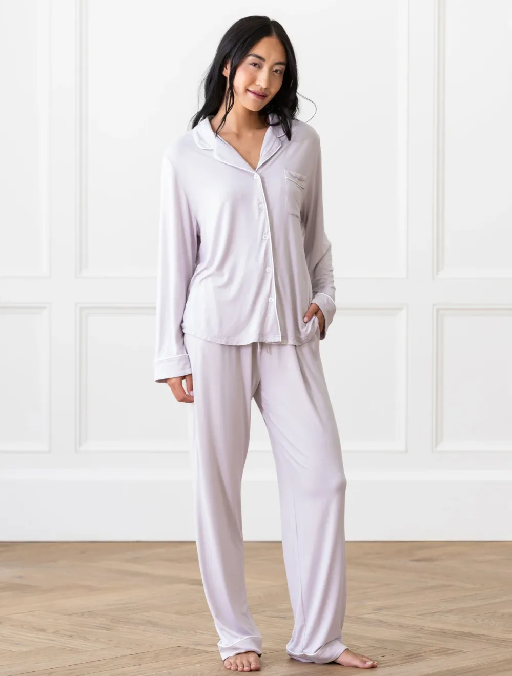 Cozy Earth Stretch-Knit Long Sleeve Bamboo Pajama Set