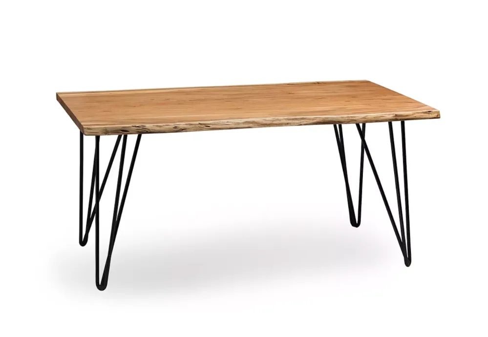 Alaterre Furniture Hairpin Natural Live Edge Wood with Metal 42" Coffee Table