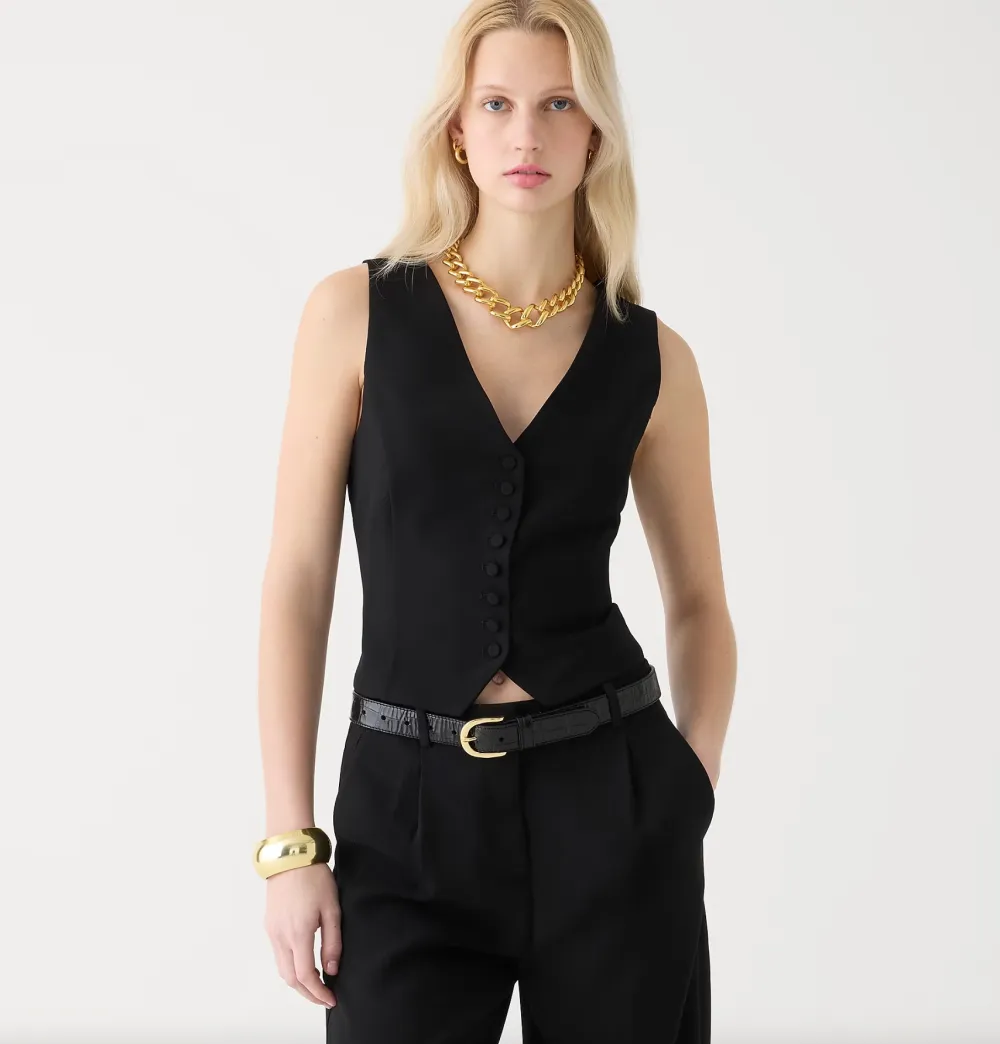 J.Crew Slim-fit tuxedo vest in city crepe