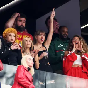 Taylor Swift Wins Beer-Chugging Contest While Being Shown on Super Bowl LVIII Jumbotron
