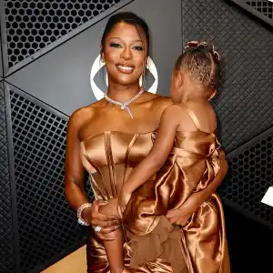 Victoria Monet and Daughter Hazel Share a Mini-Me Moment in Designer Dresses at 2024 Grammys