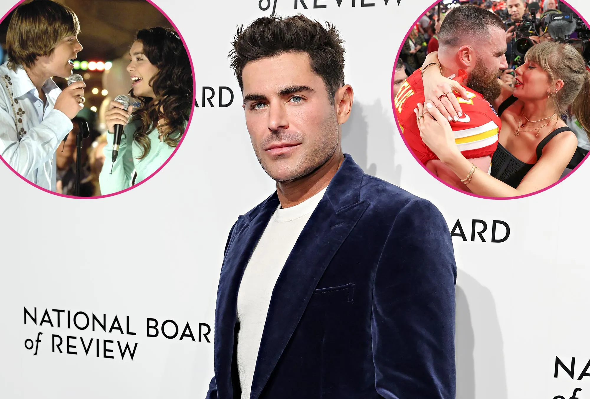 Zac Efron Weighs In on Travis Kelce and Taylor Swift Being Compared to HSM's Troy and Gabriella 1