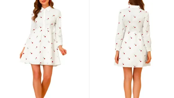 Allegra K Floral Long Sleeve Dress