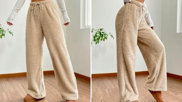 Cozyease Drawstring Waist Teddy Pants