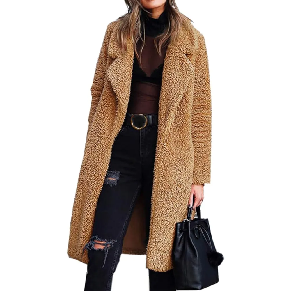 Emily Ratajkowski Fuzzy Teddy Coat