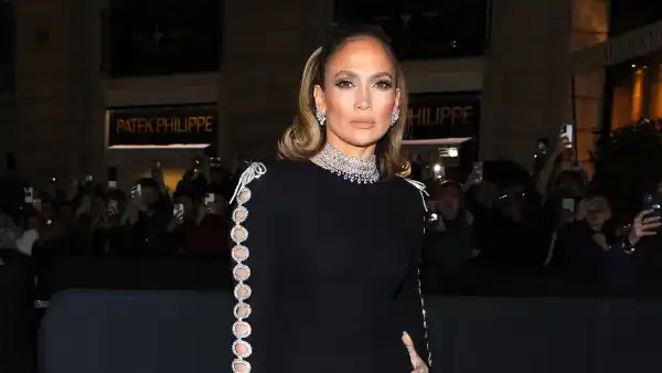 Jennifer Lopez at the Valentino Haute Couture Spring/Summer 2024 show during Paris Fashion Week on January 24, 2024.