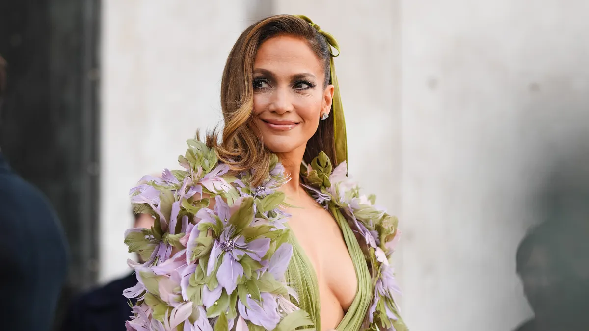 Jennifer Lopez at Paris Fashion Week on January 24, 2024.