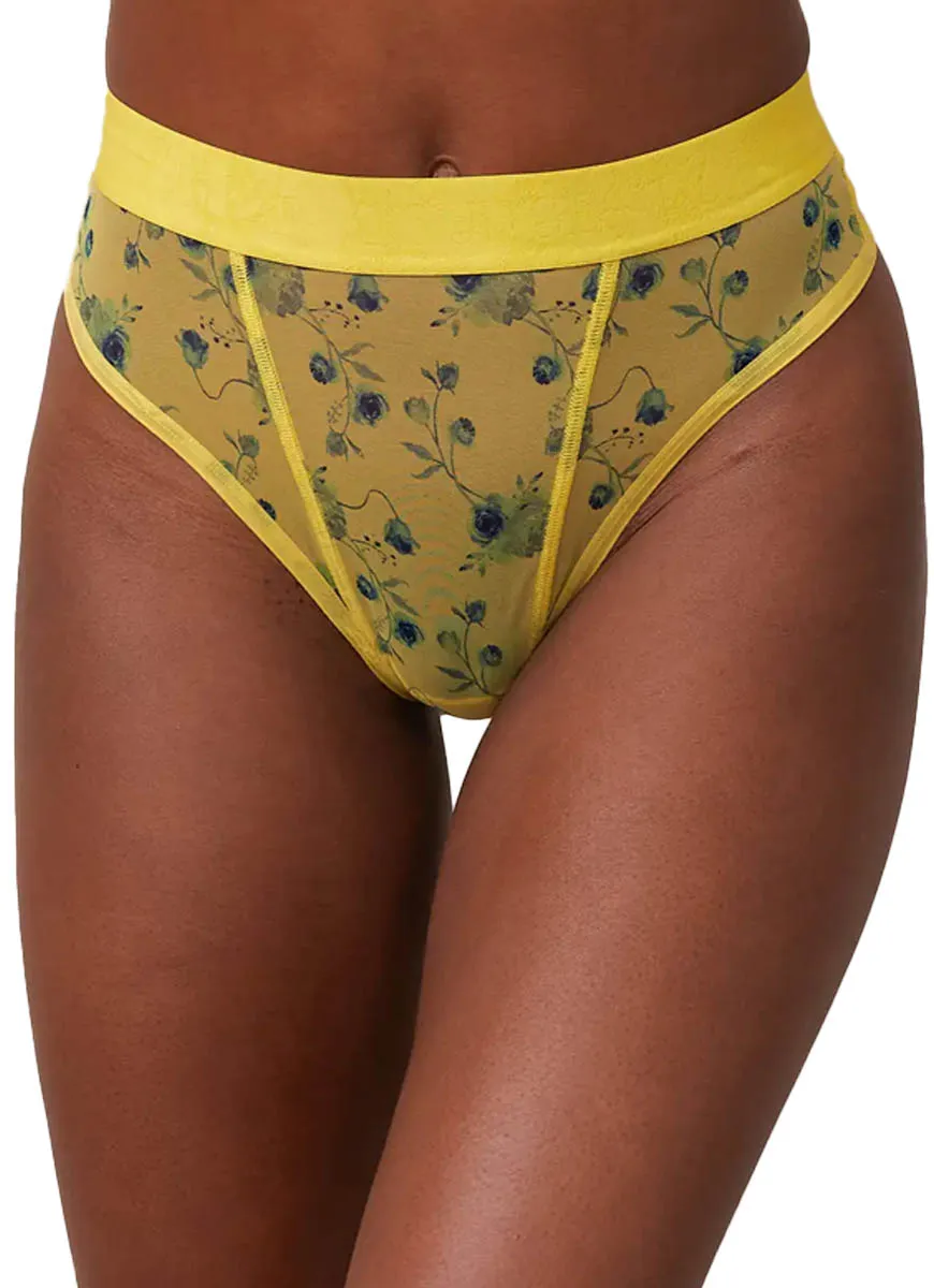 Lounge Floral Mesh Thong