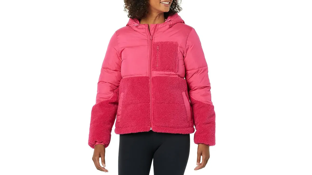 pink Sherpa puffer