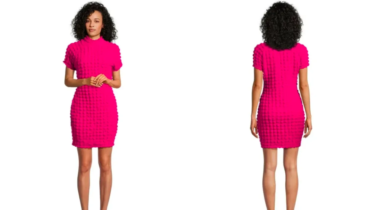 Planet Gold Mock Neck Bubble Mini Dress