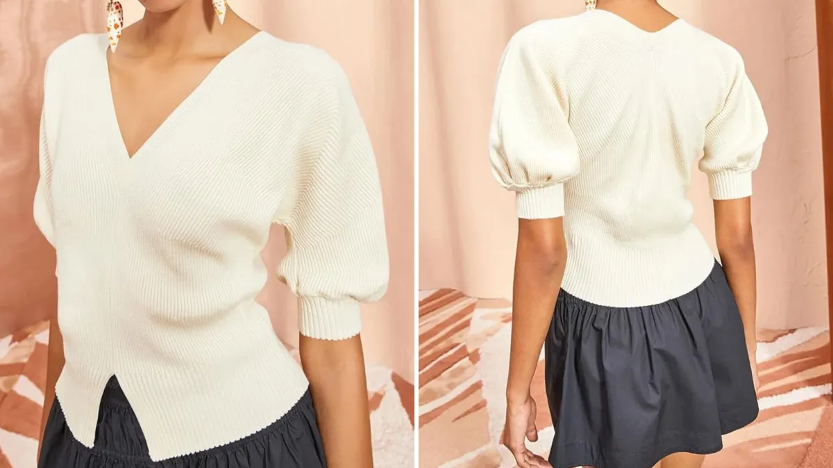 Saodimallsu Puff Sleeve Sweater