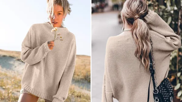 Saukole Oversized Mock Neck Sweater