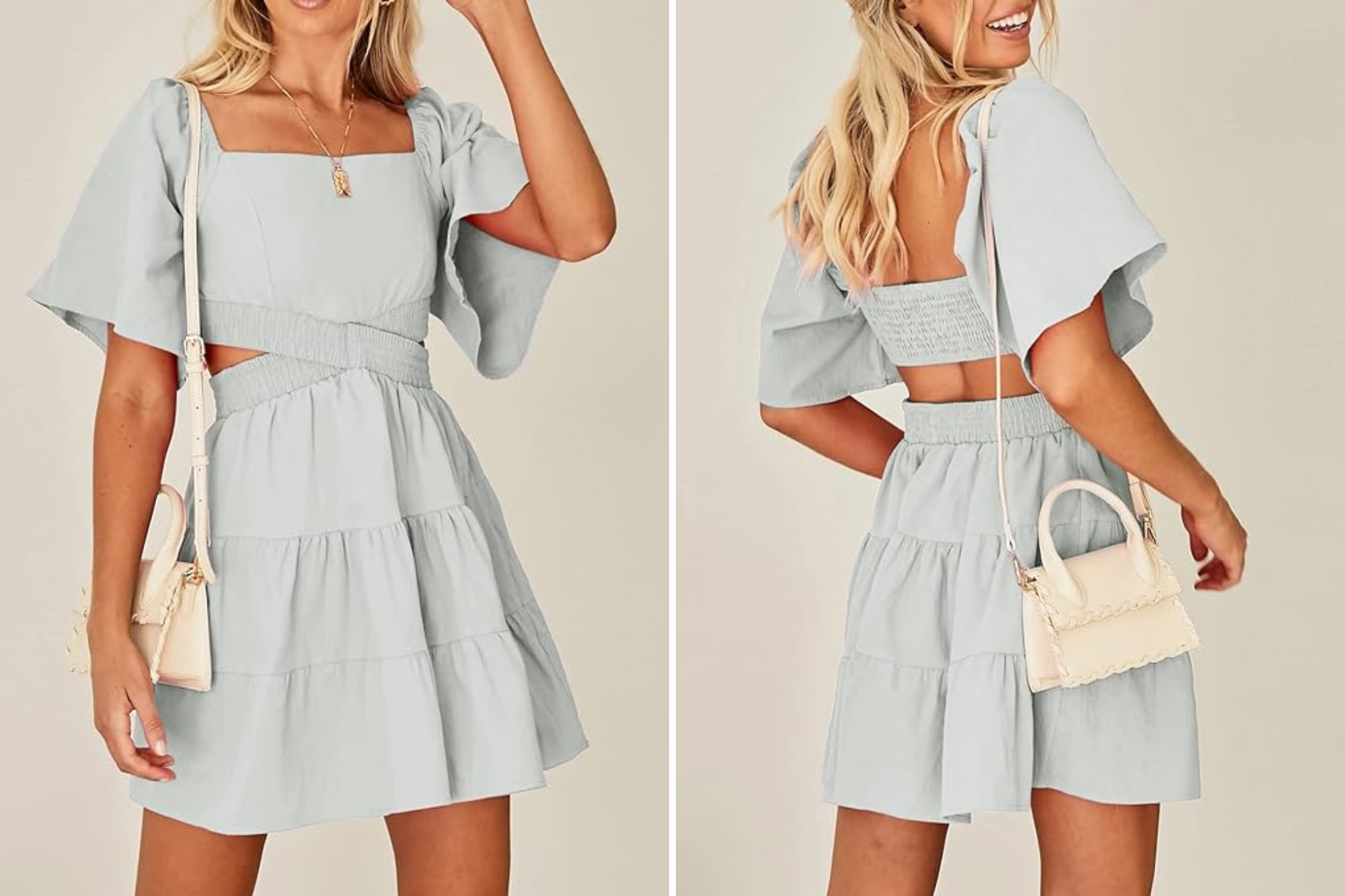 Shy Velvet Square Neck Mini Dress