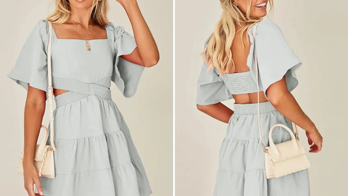 Shy Velvet Square Neck Mini Dress