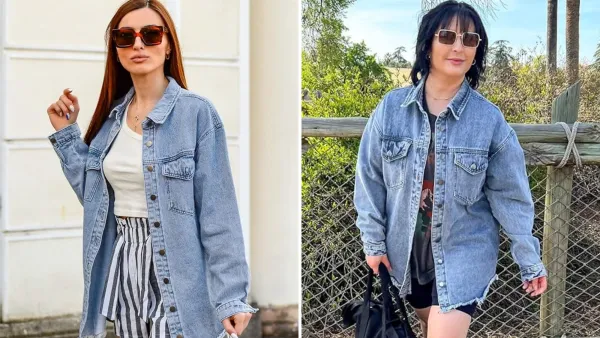 Vetinee Oversized Frayed Hem Shacket