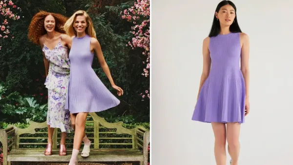 Scoop Striped Mini Sweater Dres