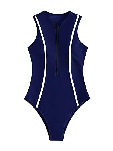 SweatyRocks Half-Zip One-Piece Bathing Suit