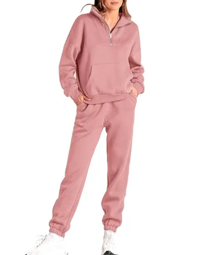 BTFBM Women's Half Zip Tracksuit Set