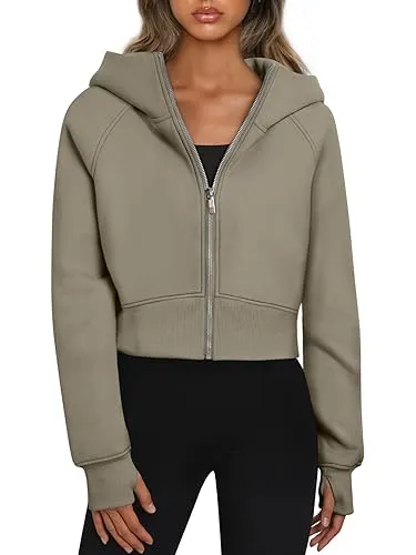 Trendy Queen Zip Up Cropped Sweatshirt