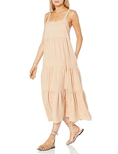 The Drop Brit Tiered Ankle Maxi Tent Dress