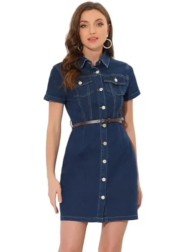 Allegra K Denim Shirtdress