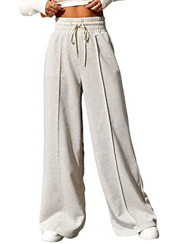 SOLY HUX Women's Drawstring High Waisted Wide Leg Pants