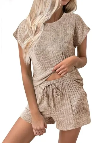 Ekouaer Cap Sleeve Loungewear Outfit