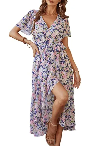 PRETTYGARDEN Women’s Floral Boho Wrap Dress