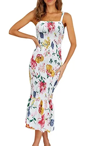 PRETTYGARDEN Women’s Floral Bodycon Midi Dress