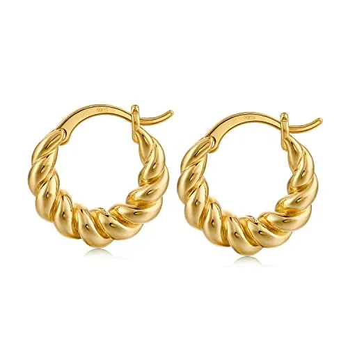 Frumos 18K Gold-Plated Chunky Hoop Earrings