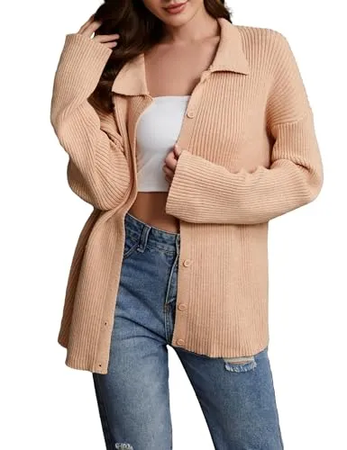 Kamissy Rib Collared Cardigan