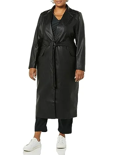 Terea Everlee Vegan Leather Belted Coat