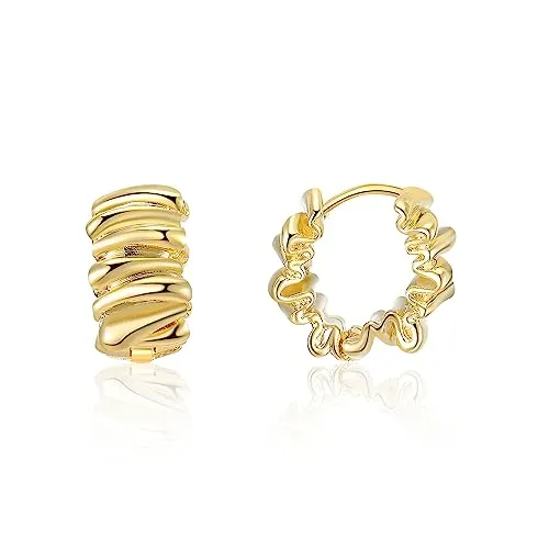 Aprilery 14K Gold-Plated Hoop Earrings
