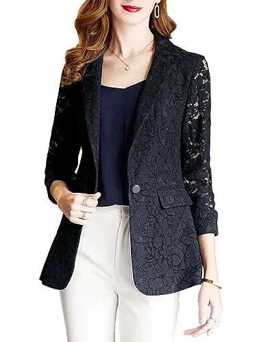Ebossy 3/4 Sleeve Blazer