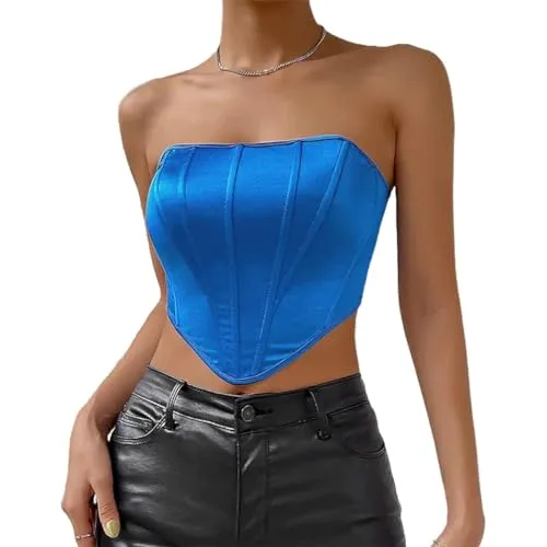 Aularso Satin Crop Corset Top