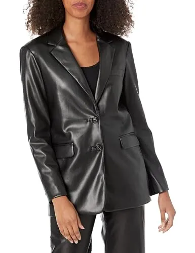 Karl Lagerfeld Paris Faux Leather Blazer