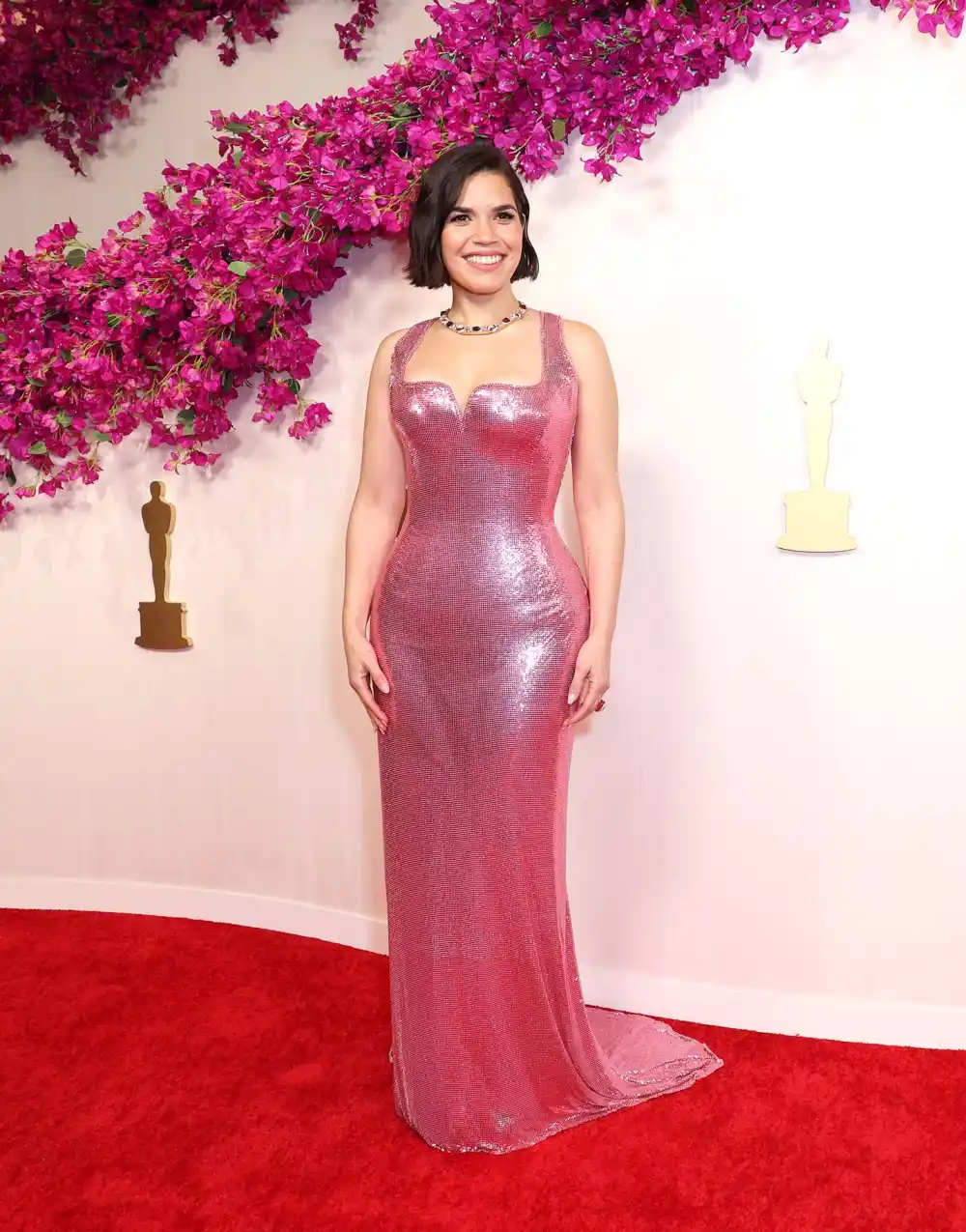 America Ferrera Looks Unreal in Hot Pink Chainmail Gown at 2024 Oscars