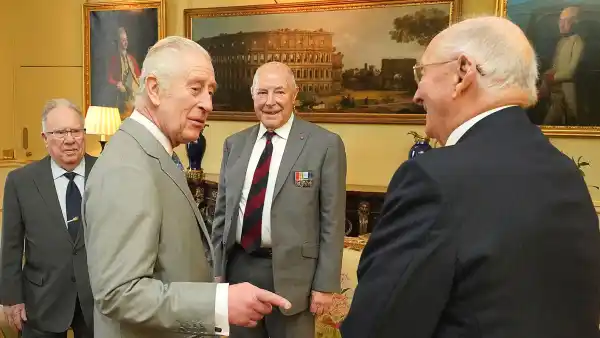 Feature King Charles III Hosts War Veterans at Buckingham Palace